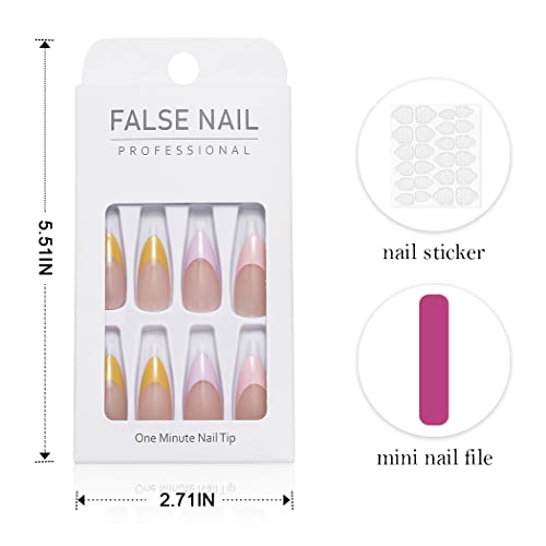 Handcess Unghie finte ovali francesi Unghie corte