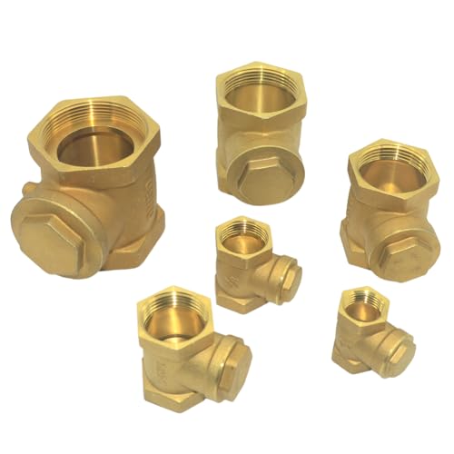 VARMHUS Brass Swing Check Valve,NPT Female x Female Thread Check Valve to Prevent Water Backflow (1-1/4'')
