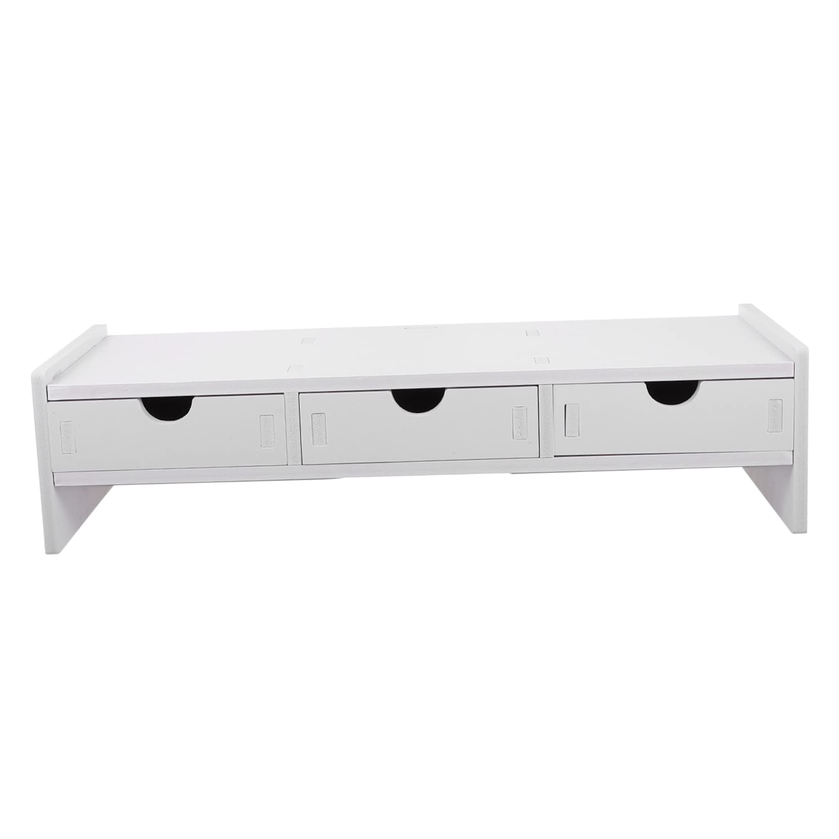 Supporto per Monitor Regolabile in Altezza con Ripiano per Laptop, Colore Bianco, Ideale per L'Ufficio.,
