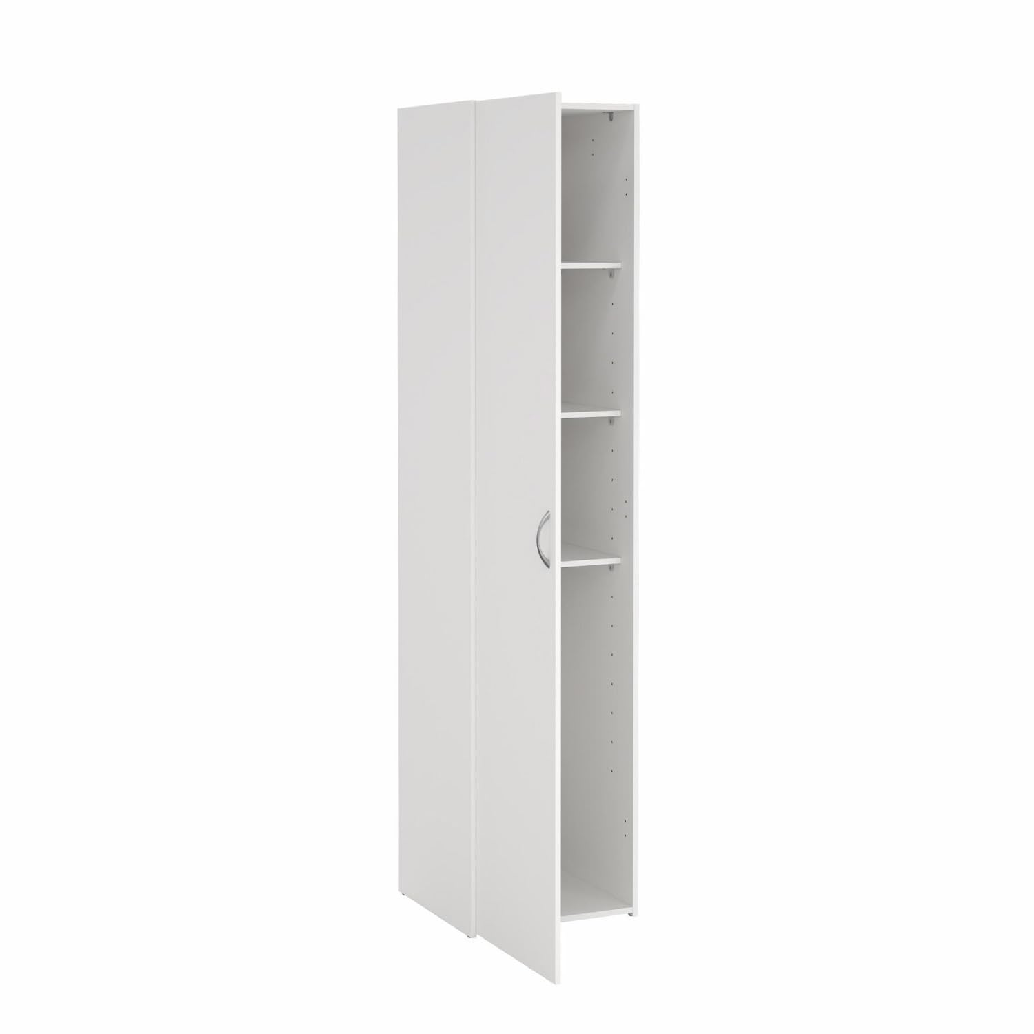 Bricozone Armadio 1 Anta Salvaspazio Mobile Compatto Con Ripiani Interni Design Moderno Minimal Colore Bianco Per Ingresso Bagno Lavanderia Camera Da Letto