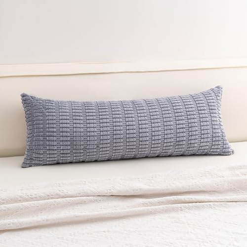 Image of Aegero Corduroy Decorative Throw Pillow Covers 14x36 Inch Soft Striped Pillow Covers Modern Farmhouse Home Decor for Sofa Living Room Couch Bed(Light Grey)