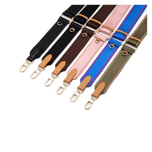 Correa de lona café y cuero para bolso bandolera de mujer ajustable 3