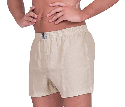 LUFT Mens Fine Linen Soft Stretch Elastic Waistband Underwear Boxer Shorts2