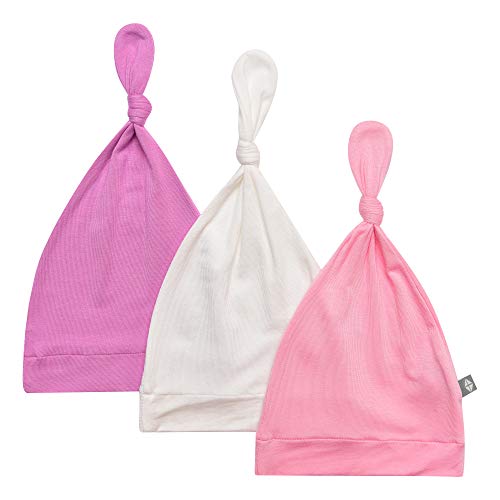 Image of KYTE BABY Bamboo Baby Beanie Hats - Super Soft Knotted Caps Available in Pattern and Solid Colors - 3 Pack