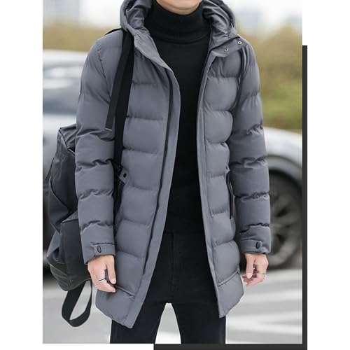 Maiyifu-GJ Men's Winter Puffer Jacket Hooded Zip Up Long Coat Warm Quilted Padded Jackets with Pockets3