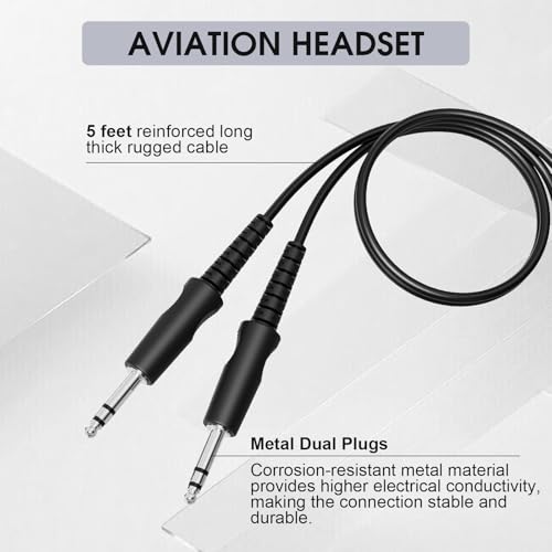 Casque d'aviation générale double prise microphone passif stéréo - 5