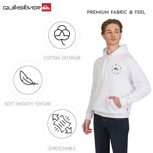 Image of Quiksilver Men's Regular Fit Super Soft Fleece Midweight Pullover Hooded Sweatshirt