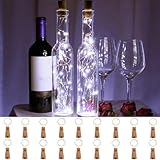 DOMORA HOME 18 Pack Wine Bottle Cork Lights, 20 LED Waterproof Fairy String Lights with Batteries for DIY Jars, Weddings, Christmas, Party Decor (Cool White)