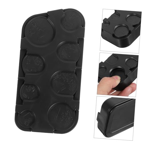 Caja plástica organizadora de monedas compacta negra miniatura 6