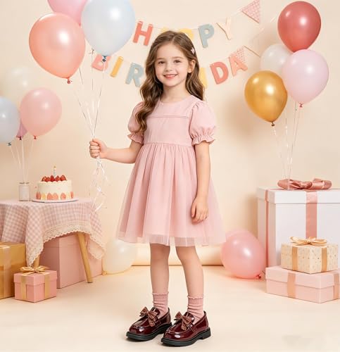 DADAWEN Girl's Loafers Slip On Dress Shoes Bow Round Toe Oxford Flats School Uniform Shoes Wedding Birthday Party (Toddler/Little Kid/Big Kid) Wine Red US Size 3 M Little Kid angle 2