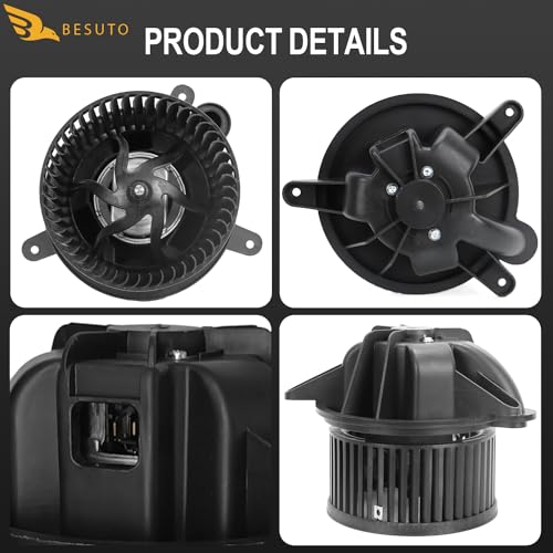 Image of Besuto PM6002 HVAC Heater Blower Motor with Fan Compatible with Jeep Vehicles Cherokee,for Wrangler 60 Aniversario,for Sahara,for SE,for 2-Door 4-Door 2.5L 4.0L,Replaces#700095 4886150AA 3010234