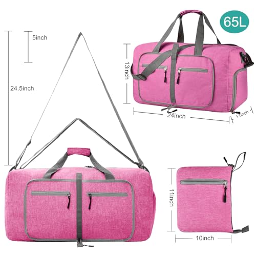 Image of Dimayar 65L Foldable Duffle Bag, Travel & Weekender, Overnight, Gym