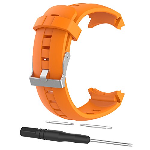 FitTurn Bands Compatible with Suunto Ambit 3 Vertical & Spartan Sport Watch Band Strap Soft Rubber Watch Band Replacement Adjustable Sport Wristband Watch Accessories for Spartan Sport Watch (Orange)