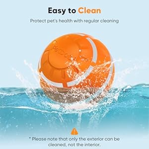 Petbobi active rolling ball for dogs  remote control interactive dog toys 2 modes motion activated self moving with usb rechargeable durable pet ball for medium large dog fun led light orange   cucciolini doodles