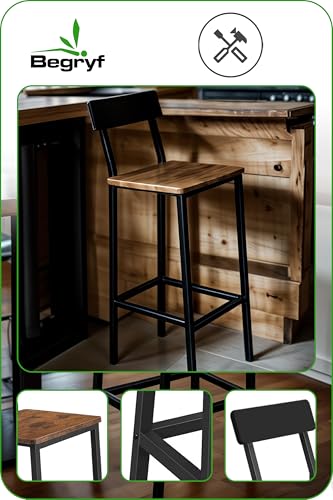 Tabourets de cuisine au design épuré chaise haute en bois stable de qualité supérieure - 4