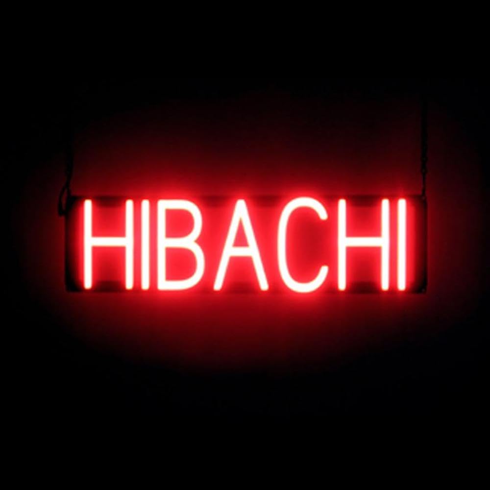 SpellBrite LED Neon HIBACHI Sign for Business - Red, 23" x 6"