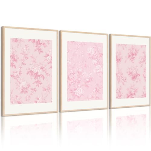 Baccone Pink Floral Wall Art Chinoiserie Flower...