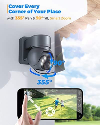 Gageur Solar Security Camera Wireless Outdoor, 2.5K 360° View 4G Lte Cellular Security Camera Includes Sd/Sim Card, Outdoor Camera With Full-Color Night Vision, Siren Alarm, Pir Sensor, Ip65 #TOP2