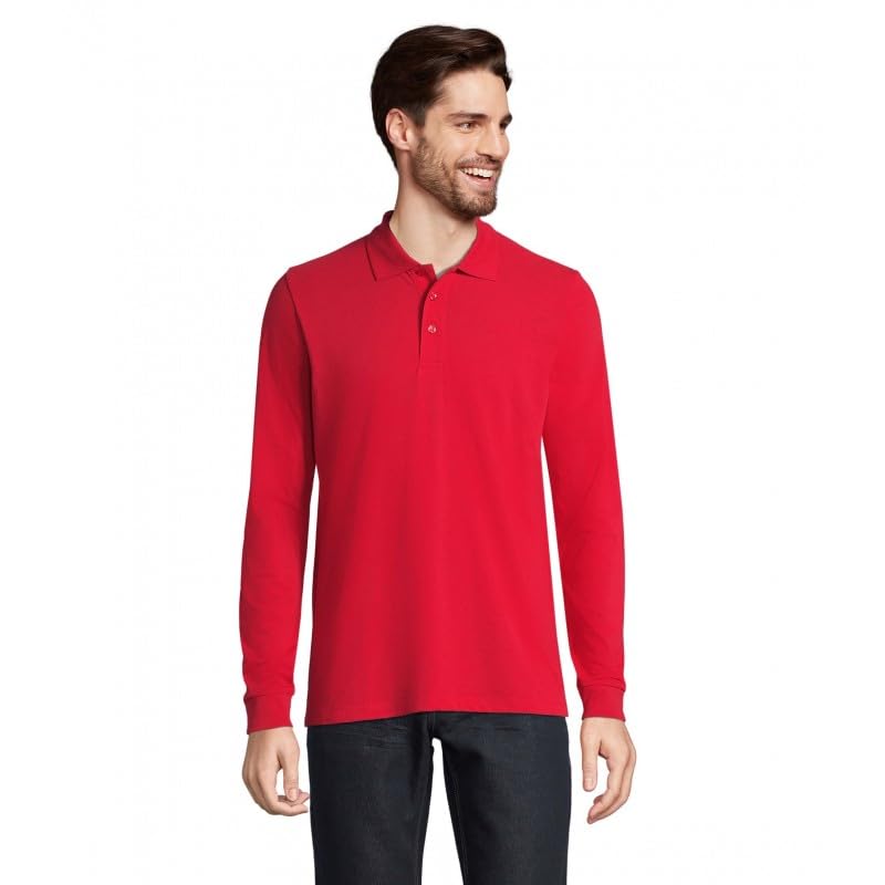 Polo rouge SOL'S Prime LSL à manches longues pour vos activités quotidiennes en 4XL