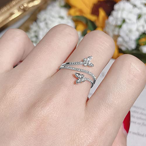 Otxas Silver Butterfly Ring for Women - Cute Engagement Jewelry3