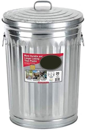 Amazon Com 31 Gallon Galvanized Steel Trash Can Trash Can With Lid Galvanized Trash Can With Lid Metal Trash Can Outdoor Garbage Can With Lid Steel Gray Pre Galvanized Trash