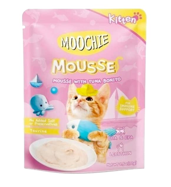 PETS EMPIRE Moochie Cat Treat for Kitten with Tuna Bonito (70g x 48 Pouches) | Rich Protein Low Fat, Highly Digestible Healthy Cat Treat | Healthy Cat Snacks | Creamy Treats for Cats and Kittens (B0C3W2H4BK) Amazon Price History, Amazon Price Tracker