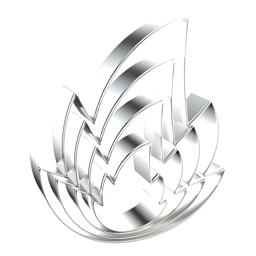 Opiniones de cortadores dia del padre disponible en línea. 49 Juego de cortadores de galletas con llama de fuego, 5 pulgadas, 4 pulgadas, 3 pulgadas, 2 pulgadas, 4 piezas, moldes de forma de cortador de galletas, acero inoxidable