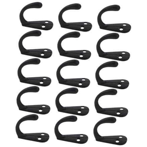 Happyyami 15個 壁掛けフック 新中式デザイン 亜合製 耐錆性 洗面所やキッチン用多目的ハンガー 衣類や小物収納に