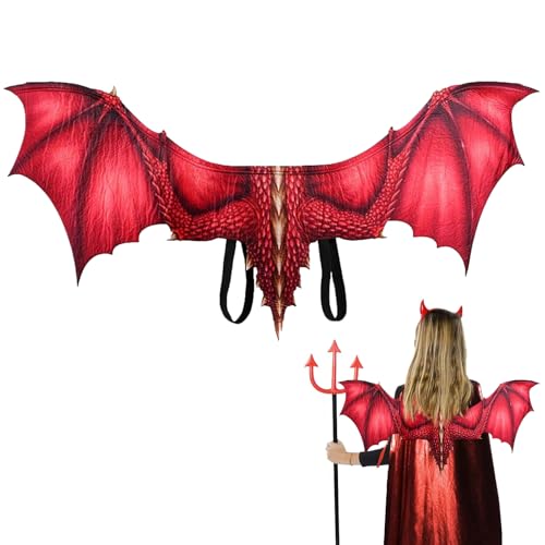 Disfraz de dragón para niña y adultos con alas de tela no tejida para carnaval medieval