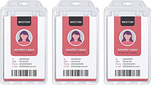 Porte-carte d'identité rigide lot de 3 étuis verticaux transparents
