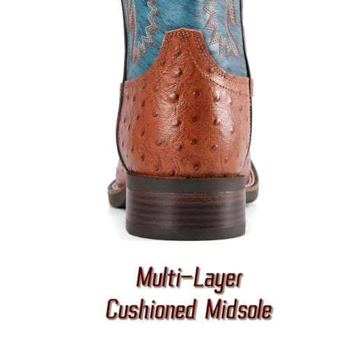 Image of SUREWAY Cowboy Boots For Men, 10 Inch Pull on Square Toe Western Boot | Classic durable men's wellington work boots,slip resistant pull-on soft toe work boots for daily and western casual wear