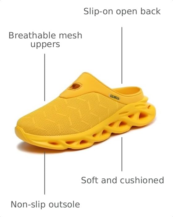 Image of Jakcuz Men Slip On Mules Lightweight Open Back Sneakers Breathable Walking Shoes