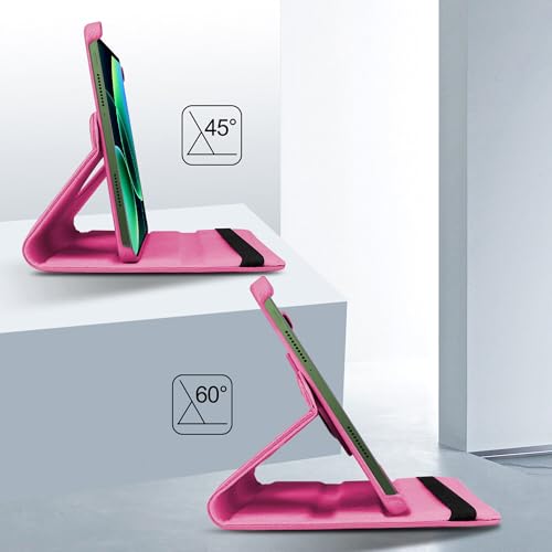 Image of TGK 360 Degree Rotating Flip Cover Case for Xiaomi Mi Pad 8 /8 Pro /Mi Pad 7 /7 Pro 11.2 inch Tablet (Hot Pink)