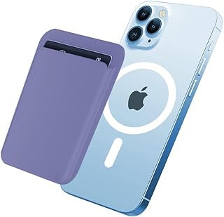 Magnetic Card Wallet Holder with MagSafe for iPhone 15 Pro Max/15 Pro/15 Plus/15,for iPhone 14 Pro Max/14 Plus/14 Pro/14, for iPhone 13 Pro Max/13 Pro/13/13 Mini, for iPhone 12/12 Pro/12 Max,Purple