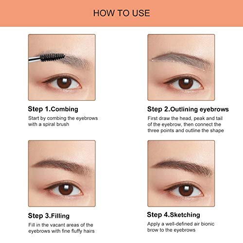 Ownest Microblading Effect Eyebrow Pen,Long Lasting Waterproof Quick Drying Non Fading Liquid Eyebrow pencil, Easy Create Daily Natural Eyebrow Makeup,with 1 Eyebrow Brush-Brown