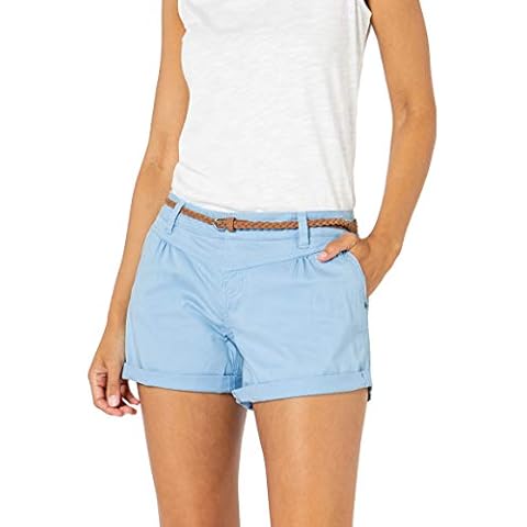 Sublevel Damen Kurze Hose Stretch-Shorts mit Flecht-Gürtel Light-Blue XL Cover