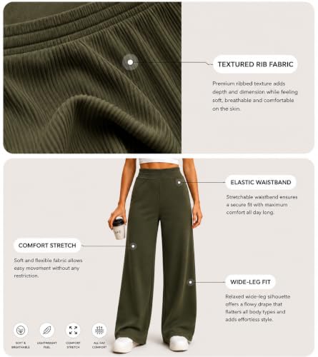Image of Prenuem Women's High Waist Flared Korean Trousers, Trendy Casual Wear for Daily & Travel Use (Available in Plus Size)