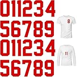 Heat Transfer Numbers,22 Pieces 3 Inches 0 to 9,Iron on Numbers T Shirt Jersey Numbers Soft Iron on Numbers for Team Uniform Sports T Shirt Basketball Baseball Football(Red)