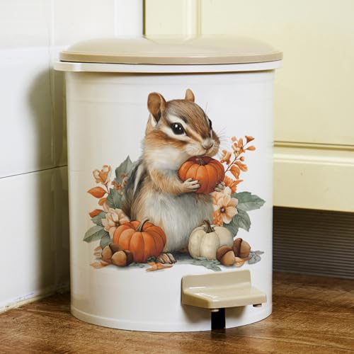 Vinilo decorativo infantil de ardilla con calabazas y flores miniatura 3