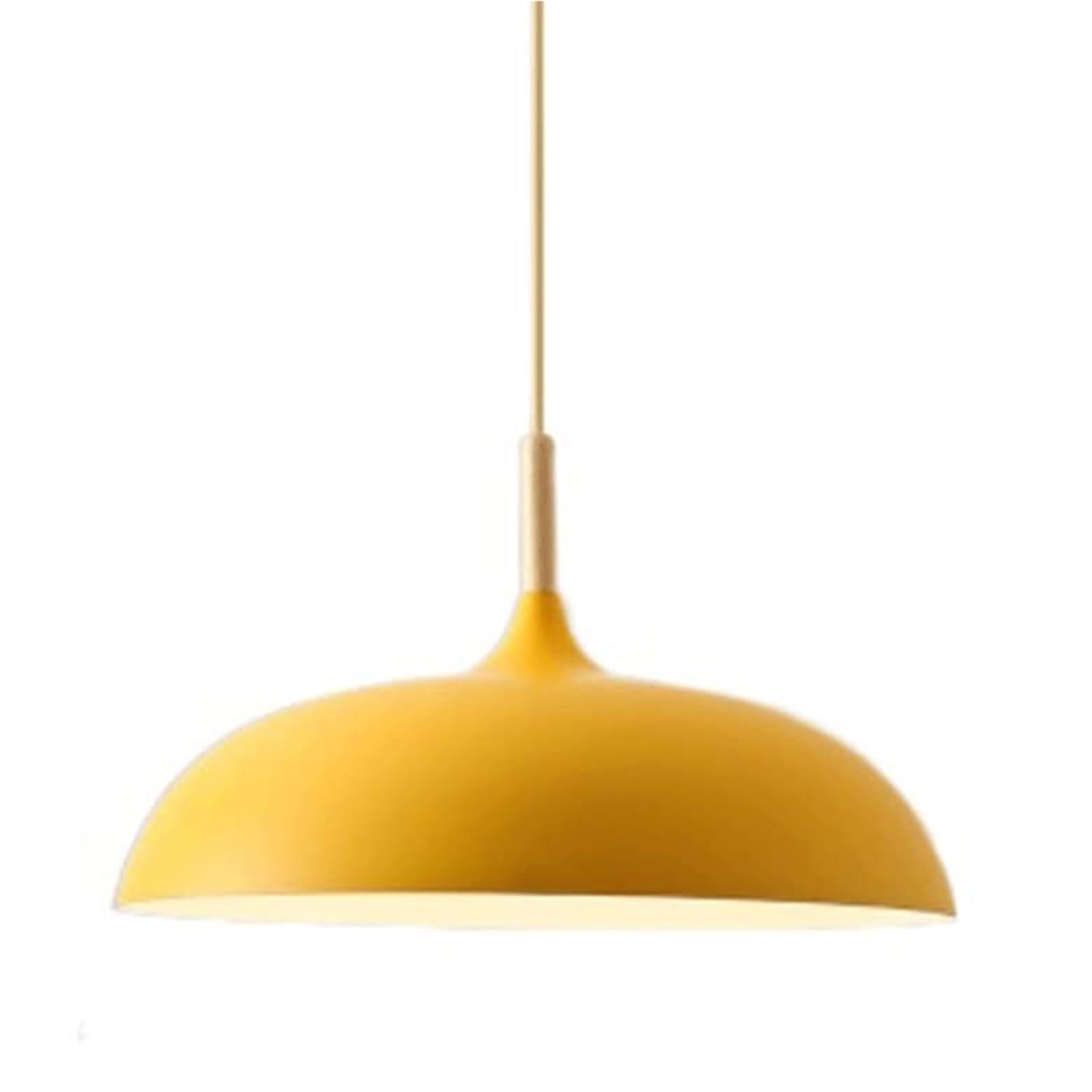 KHUKHU Hanging Light Fixture in Home Decoration Unique Ceiling Lights Fixtures Modern Metal Led Light Adjustable Dome Chandelier Hanging Lamps for Kitchen Island (No Bulb)(Yellow,35Cm)