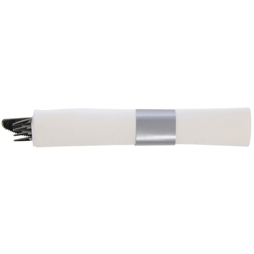 First Impressions Pre-Rolled Silver Plastic Cutlery Kit by Sabert – Plastic, Pack of 100, Model CMFK100N