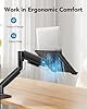HUANUO 2 in 1 Function Laptop Mount with Tray, Fits 13"-34″ Monitors & Up to 17″ Notebook, Ergonomic Laptop Arm with Full Motion Adjustment, Pre-assembled for Easy Setup, VESA 75x75mm/100x100mm #5