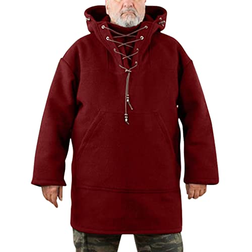 Winter Men's Leisure Jacket, Men's Wool Heavy Coat, Hooded Sweatshirt S-5XL