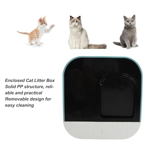 Caja de arena cerrada para gatos grande con control de olores miniatura 4