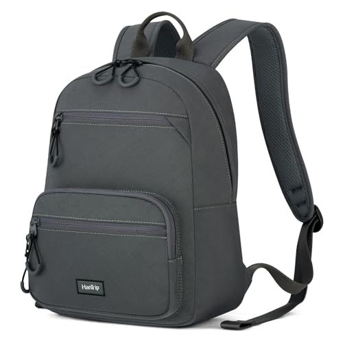 Carry On Travel Backpack For Men Women, 13 Inch Small Mini Work Bag Personal Item Backpacks, Camping Back Pack Lightweight Hiking Daypack For Office Nurse Commuter (Dark Gray)