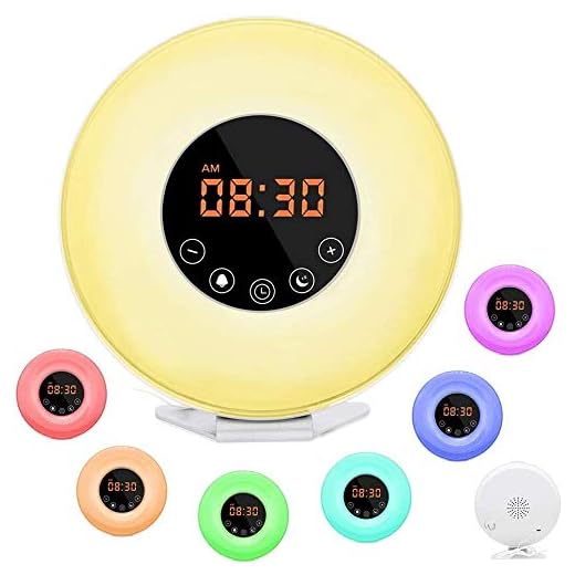 Wake Up Light Alarm Clock, [2020 Upgraded] Digital Alarm Clock with Sunrise Simulation, 7 Colors Night Light, 6 Nature Sounds, FM Radio for Bedrooms, Heavy Sleepers, Kids, Best Gift