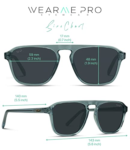 Wmp Eyewear - Modern One Bridge Square Men Retro Polarized Aviator Sunglasses (Crystal Brown/Brown Lens) #TOP5