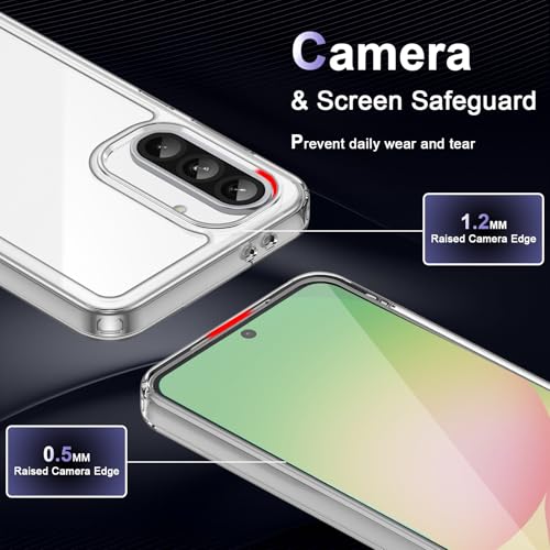 Image of Case for Samsung Galaxy A56 5G, Military Grade Drop Protection Phone Case, Yellowing Resistant, Anti-Scratch Hard PC Back, Shockproof Hard Ultra-Thin Protective Cover, Clear