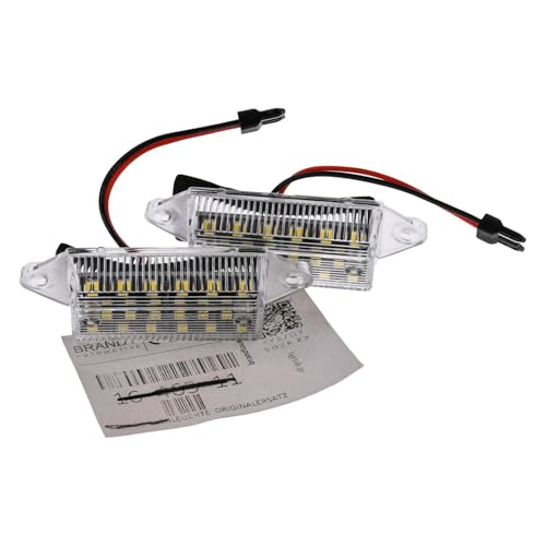 BRANDT AUTOMOTIVE Luces de matrícula + cable LED compatible con Mitsubishi Colt Ralliart Type R I 06-12 Lancer Evolution X IX VIII Lancer Sportback X 08-14 Lancer X 07-17 Outlander I Airtrek 01-08