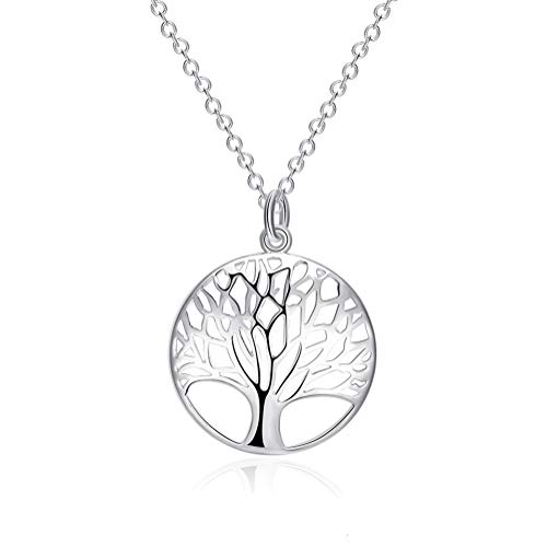 Songlanbuy Tree of Life Pendant & Necklace, Hand Cut Tree of Life Medallion Family Tree Necklace, Dainty Stainless Steel Forest Tree Pendant Meaningful Tree of Life Jewelry Nature Necklace
